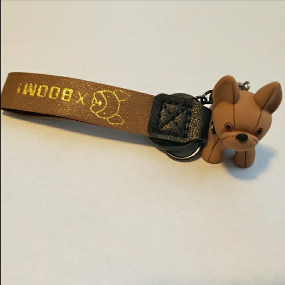 Brown French Bulldog Purse Charm Keyring Keychain